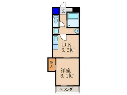 もくせい広場(1DK/5階)の間取り写真