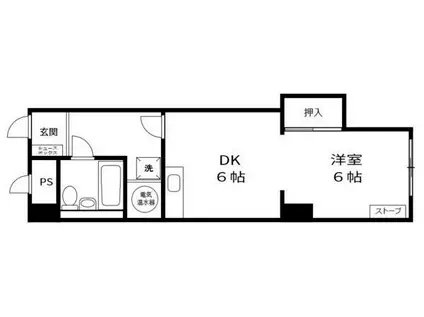 ファッションコーポラス(1DK/2階)の間取り写真