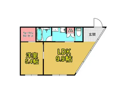 パスアートビル(1LDK/4階)の間取り写真