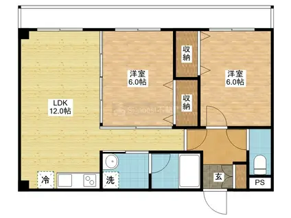 クレールエミナ(2LDK/2階)の間取り写真