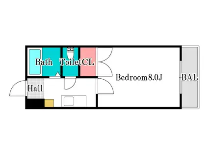サンハイツ岡大II(1K/3階)の間取り写真
