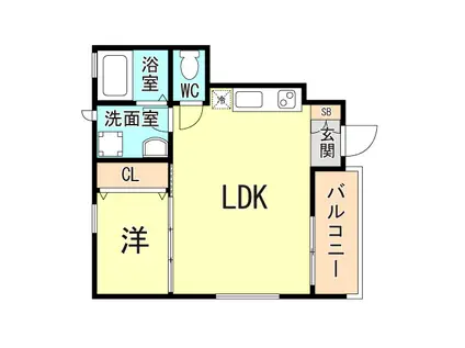 アリビア太寺(1LDK/1階)の間取り写真