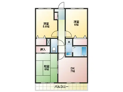 ハートピアII(3DK/3階)の間取り写真