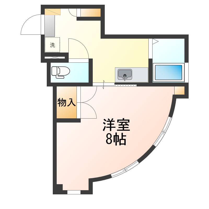 フォレストビル(1K/3階)の間取り写真