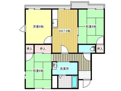 タウニ国分(3DK/2階)の間取り写真