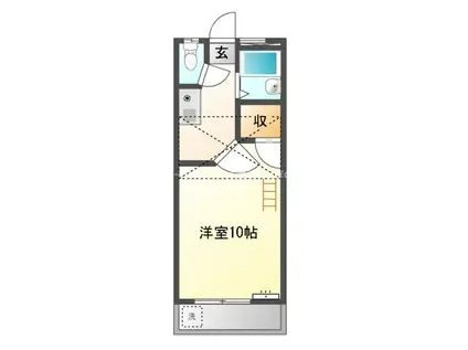 セザンヌ内張(1K/2階)の間取り写真