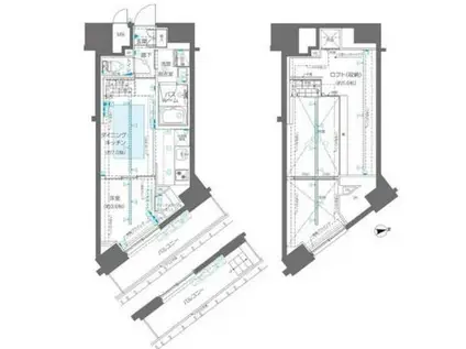 ZOOM新宿御苑前(1DK/14階)の間取り写真