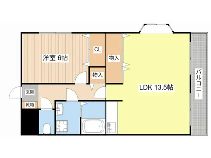 ルミエールII(1LDK/4階)の間取り写真