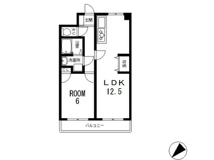 アネシス南草津(1LDK/2階)の間取り写真