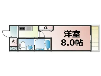 CITY PAL 田島 ウエスト(1K/3階)の間取り写真