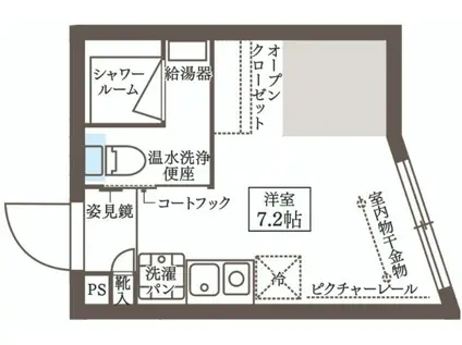 COCOCUBE練馬(ワンルーム/2階)の間取り写真