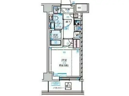 GENOVIA原木中山IISKYGARDEN(1K/3階)の間取り写真
