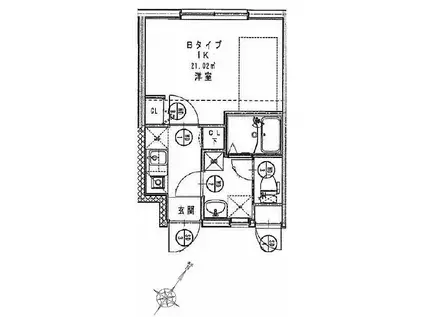 コンフォシード東坂下(1K/4階)の間取り写真