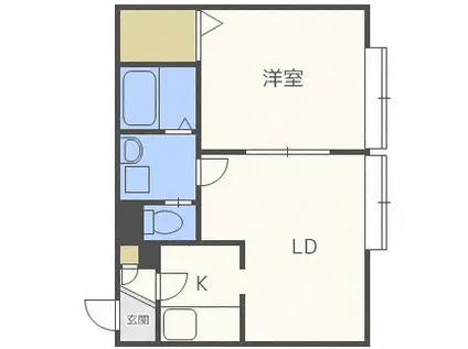 ワイズハウス(1LDK/2階)の間取り写真