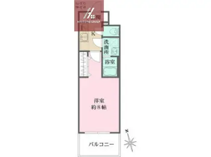 リヴェント玉造(1K/8階)の間取り写真