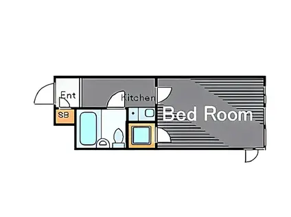 ヒルトップハウス恵比寿(1K/1階)の間取り写真