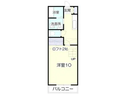 ブリリアント グリーン(1K/2階)の間取り写真