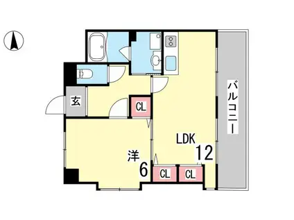 アヴァンセ岡本(1LDK/5階)の間取り写真