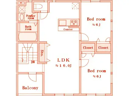 LIMA I(2LDK/2階)の間取り写真