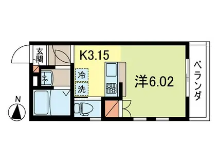 わいえむハイツII(1K/1階)の間取り写真