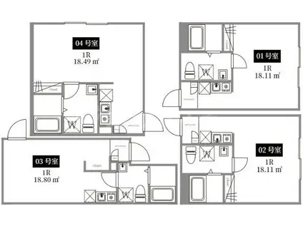 CLAUDIA SHIBAMATA(ワンルーム/1階)の間取り写真