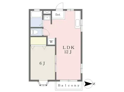 メゾン・ド・PTII(1LDK/2階)の間取り写真