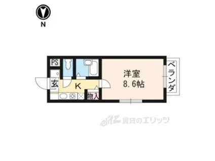 カーサコモド(1K/1階)の間取り写真