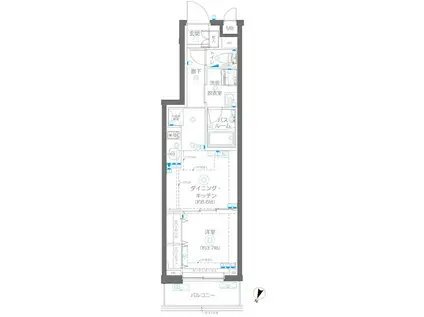 ZOOM蒲田イースト(1DK/3階)の間取り写真