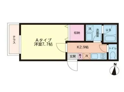 テラス代沢(1K/1階)の間取り写真