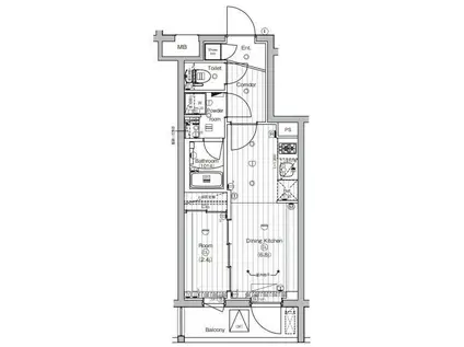 PREMIUM CUBE 世田谷(1DK/3階)の間取り写真