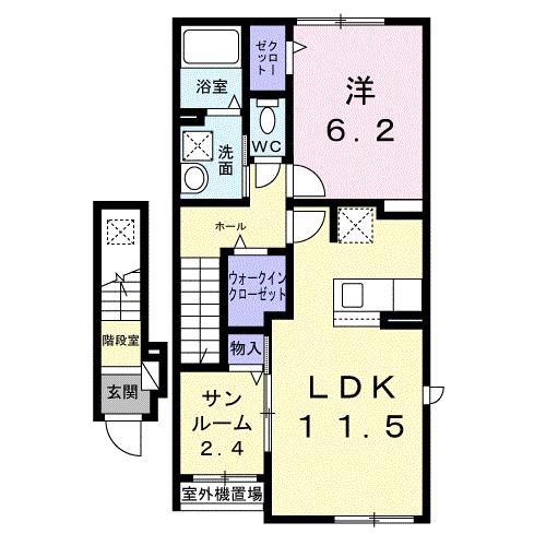 ドミールトキワ(1LDK/2階)の間取り写真