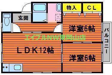 メゾン浅越2(2LDK/2階)の間取り写真