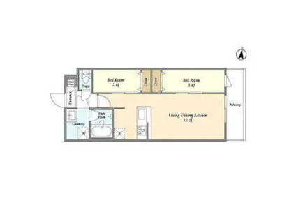 アルファコート梅島(2LDK/2階)の間取り写真