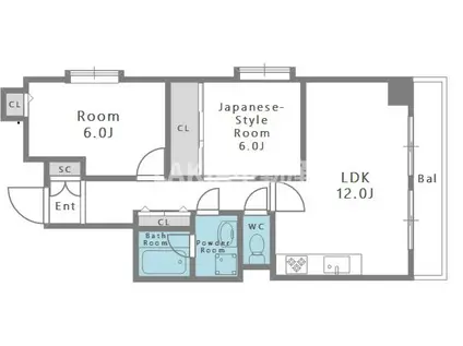 ウエスト江戸堀(2LDK/10階)の間取り写真
