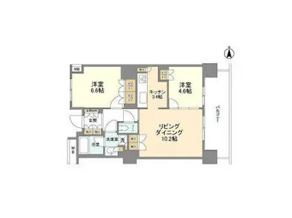 豊洲シエルタワー(2LDK/18階)の間取り写真