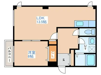 ラフィーネN18(1LDK/4階)の間取り写真