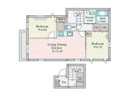 グローブシティ新小岩(2LDK/3階)の間取り写真