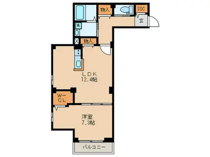 アロードハイム西馬込(1LDK/4階)の間取り写真