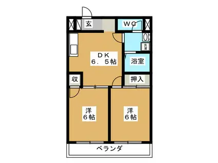 グランドメゾンSY(2DK/2階)の間取り写真