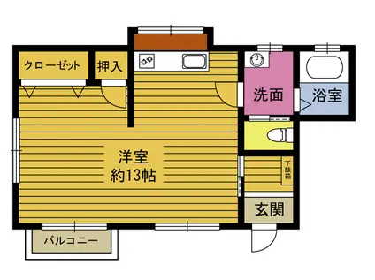 HOUSE桜(ワンルーム/2階)の間取り写真