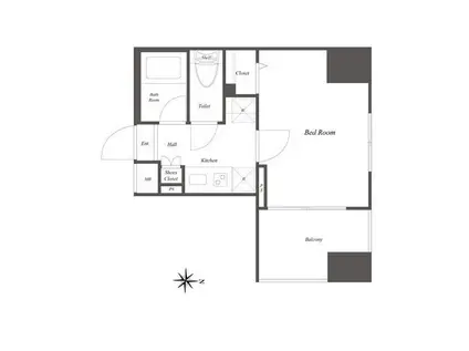 ルクレ錦糸町(1K/10階)の間取り写真