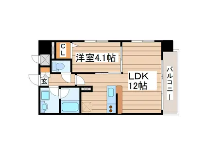 カルロ定禅寺通(1LDK/11階)の間取り写真