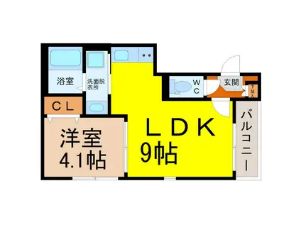 A-TERRACE(1LDK/3階)の間取り写真