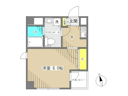 フルーレ江古田(1K/4階)の間取り写真