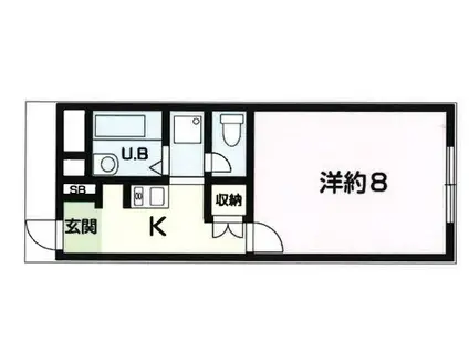 ボヌール飾西(1K/1階)の間取り写真