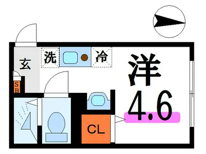 アドバンスV(ワンルーム/2階)の間取り写真