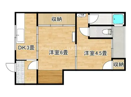 鳳ハイツ(2DK/2階)の間取り写真