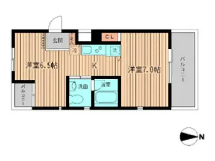 NERV西早稲田(1DK/3階)の間取り写真