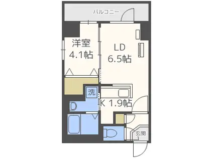 グランカーサ南6条(1LDK/5階)の間取り写真
