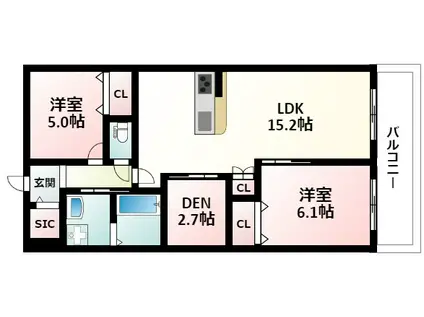 JACARANDA YARD A(2SLDK/1階)の間取り写真